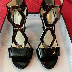 Black and Gold 4 inch Heels